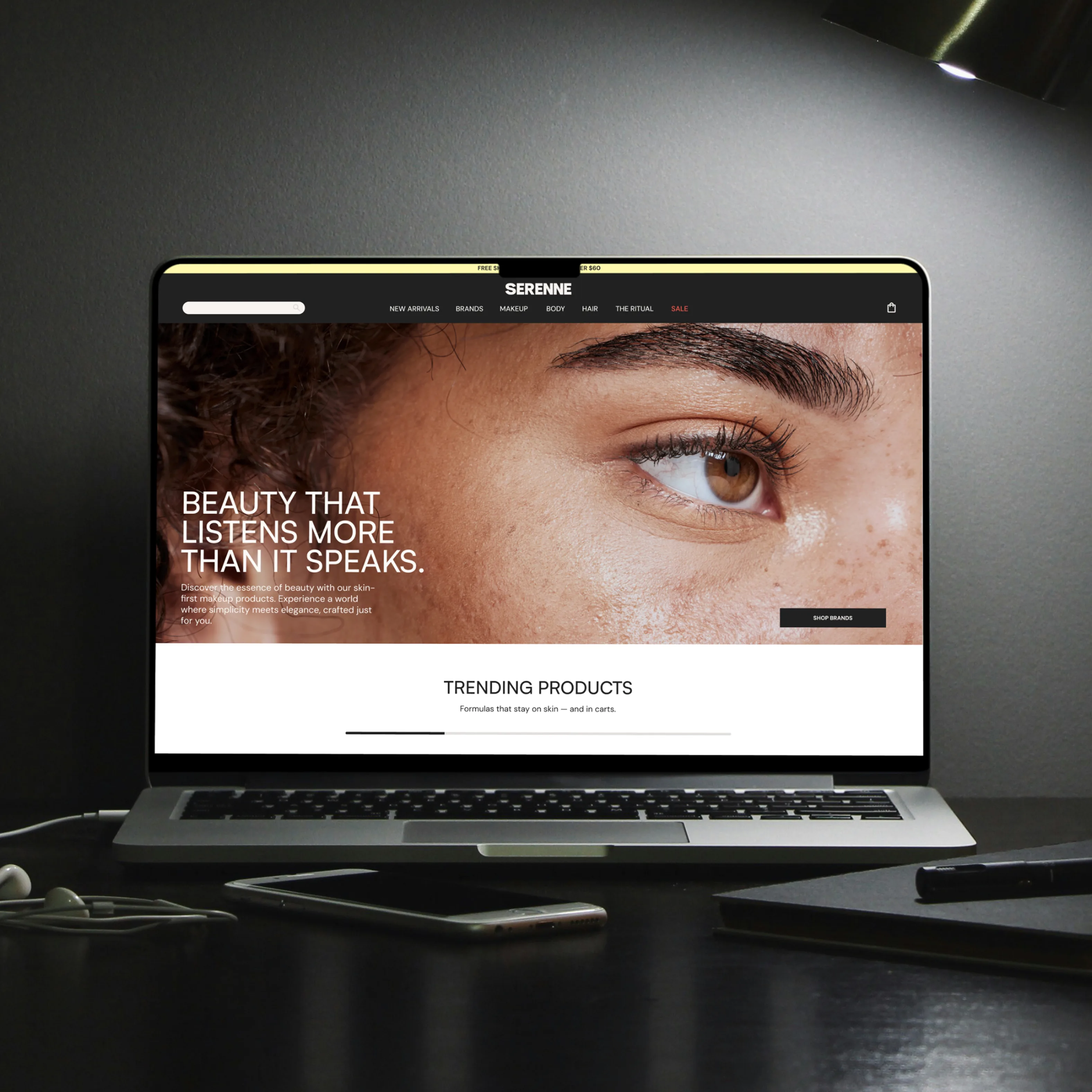 Serenne website mockup 2